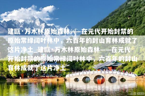 建瓯·万木林原始森林——在元代开始封禁的原始常绿阔叶林中，六百年的封山育林成就了这片净土_建瓯·万木林原始森林——在元代开始封禁的原始常绿阔叶林中，六百年的封山育林成就了这片净土