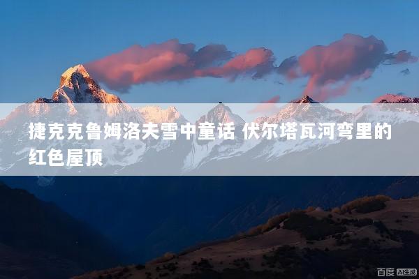 捷克克鲁姆洛夫雪中童话 伏尔塔瓦河弯里的红色屋顶